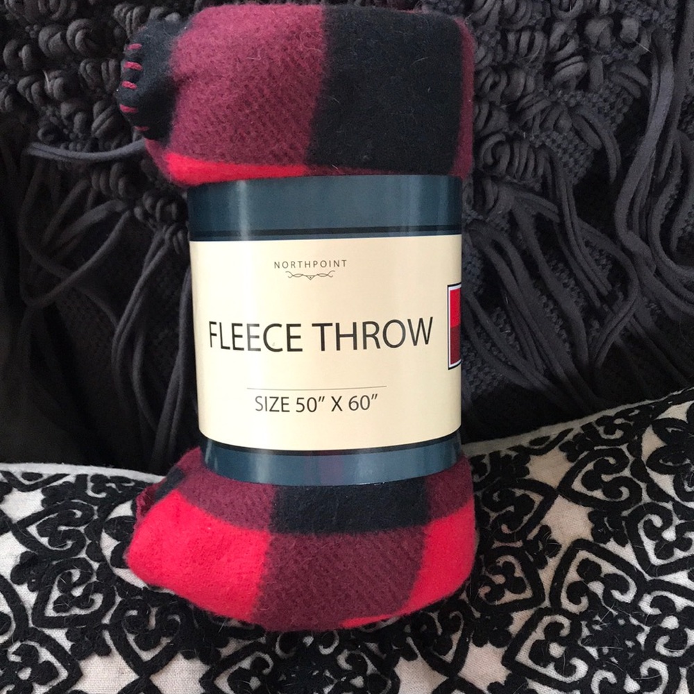 Multiple 50”x60” fleece throw. Buffalo check